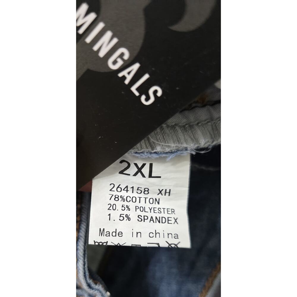 Flamingals Women’s Denim Shorts 2XL Blue Raw Hem Stretch NWT - Picture 3 of 4